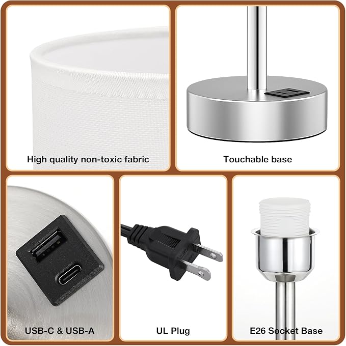 Dicoool Bedside Table Lamp for Bedroom - Image 2