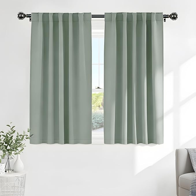 PONY DANCE Black Out Curtains 48 inch Long by PONYDANCE