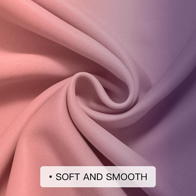 COSVIYA Grommet Drapes Ombre Dark Pink and Purple Curtains W52 x L84 Inch | - Image 5
