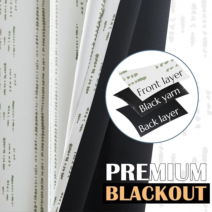 jinchan Boho Blackout Curtains 1 Panel Extra Wide Curtains 84 Inches Long | - Image 4
