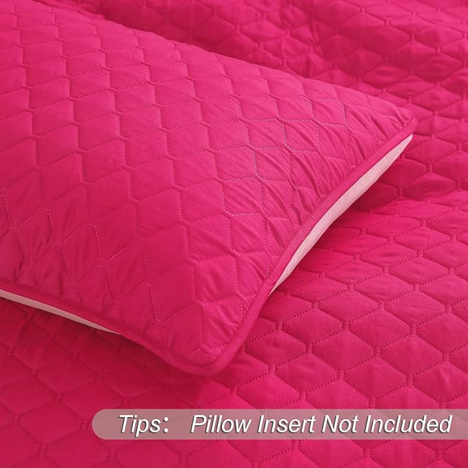 Exclusivo Mezcla Reversible Full Queen Quilt Bedding Set, Hot Pink | - Image 5