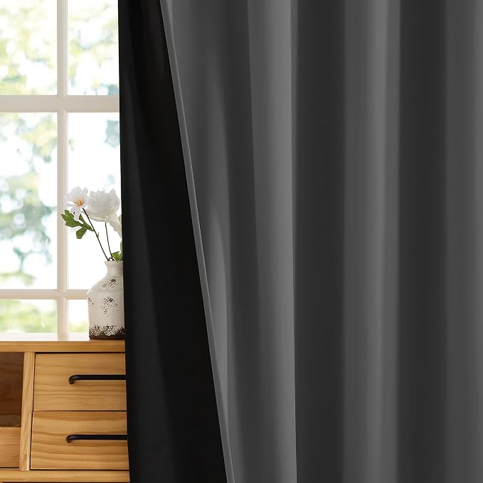 RYB HOME Extra Wide 100% Blackout Patio Door Grommet Curtain 96 inch Long | - Image 6