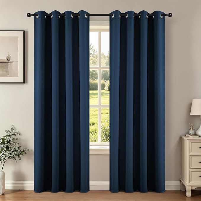 Joydeco Blackout Curtains 72 Inch Length 2 Panels Set, Thermal Insulated Long by JOYDECO