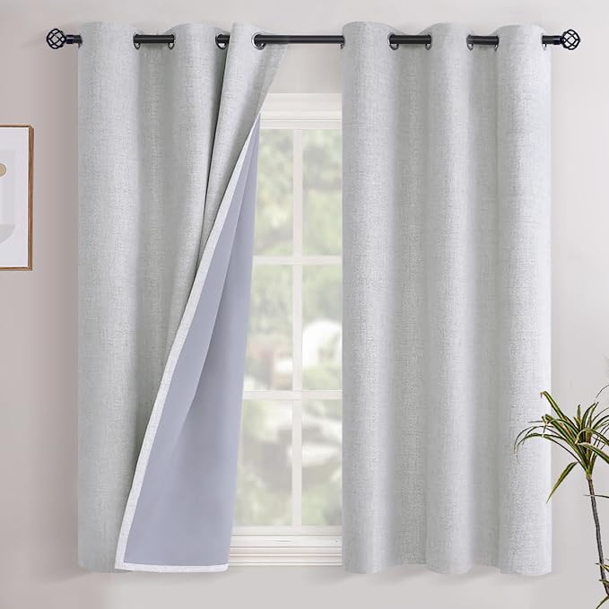 YoungsTex Linen Blackout Curtains 45 Inches Long by YoungsTex