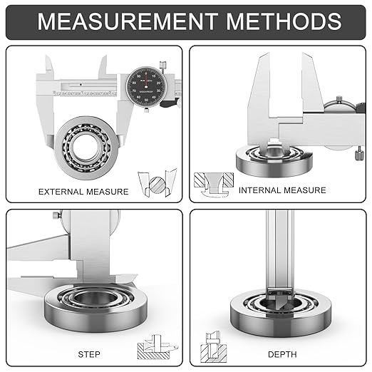 HDLNKAK Dial Caliper Shockproof Dial Caliper Precision Caliper with Black Watch 0-6" Range, 0.001” Resolution 6 Inch with 0.001" Precision Calipers 4-Way Measurement with Plastic Case.