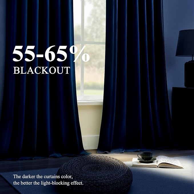 108 Inch Extra Long Velvet Blackout Curtains - Image 3
