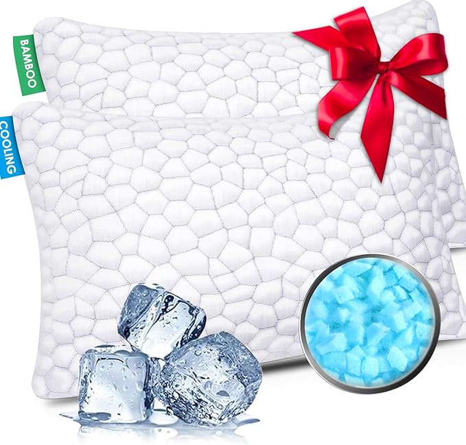 SUPA MODERN Cooling Pillow Queen Size Set of 2, CertiPUR-US Shredded Memory by SUPAMODERN