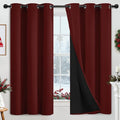 Yakamok Burgundy Red Blackout Curtains 63 Inch Length by Yakamok