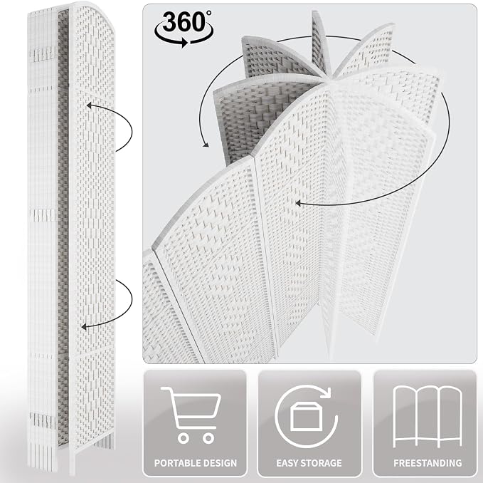 RHF Room Divider Panel, Partition Room Dividers, 4Panel Privacy Screen - Image 6