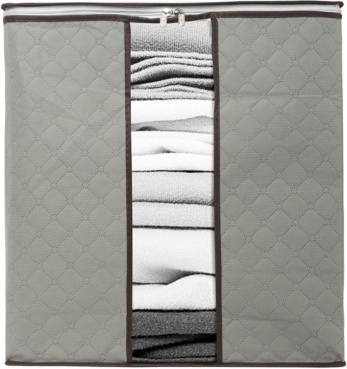 Foldable Large Storage Bags 2 Pack, Clothes Quilt Blanket Pillow Bedding | - Image 2