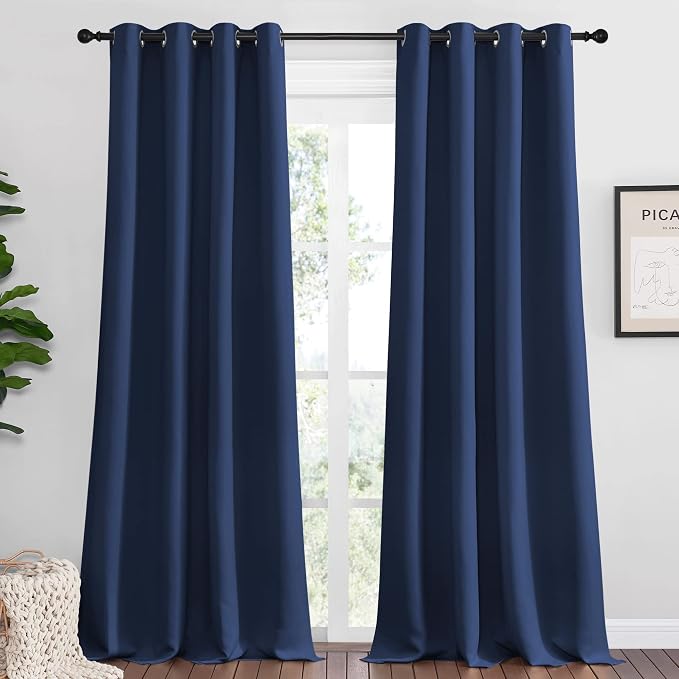 NICETOWN Navy Blackout Curtains 96" Long by NICETOWN