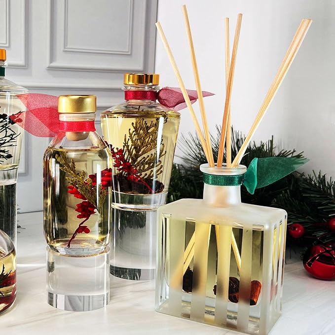 LOVSPA Reed Diffuser Set, PURIFY Rosewater Scented Oil Diffuser with Sticks, Home Fragrance Accessories for Bathroom Shelf Decor, Aroma Diffusers for Home or Office Desk, USA Made
