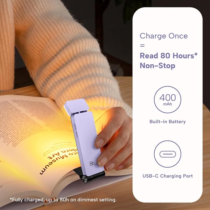 86lux Book Light, Rechargeable Reading Lights - Image 5