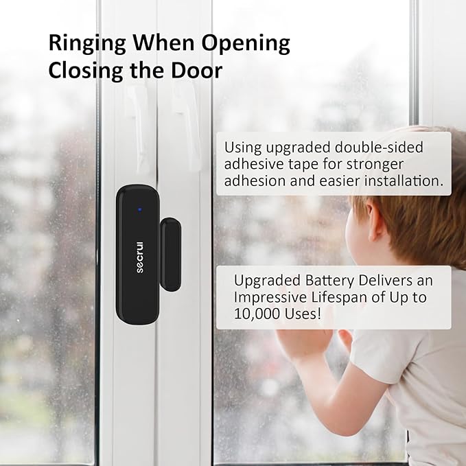 SECRUI Wireless Door Chimes When Door Open Entry for Business/Home/Office/Store Door Ringer Alert Buzzer Alarm with - 1 Receiver 3 sensors
