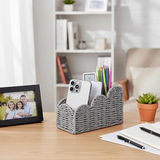 CubesLand Bedside Table Desk Organizer Caddy, Remote Pen&Pencil Holder Cup | - Image 6