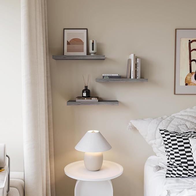Floating Shelves for Wall Set of 3, Invisible Brackets, Water Resistant Surface - Image 5