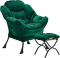 Youtanic Lazy Chair with Folding Ottoman, Accent Chair Velvet Upholstered with by Youtanic