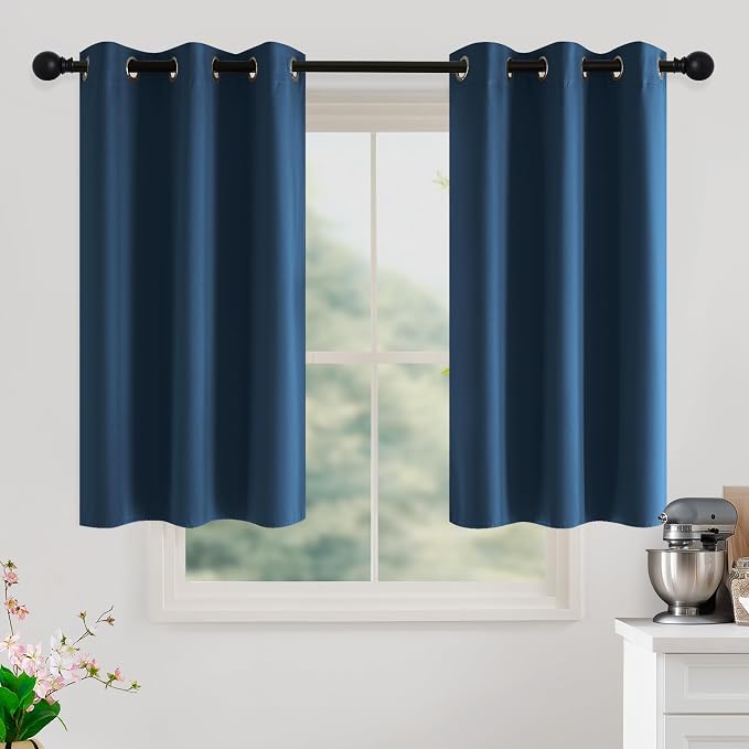 NICETOWN Morrocan Blue Room Darkening Curtains 45 Inches Long 2 Panels by NICETOWN