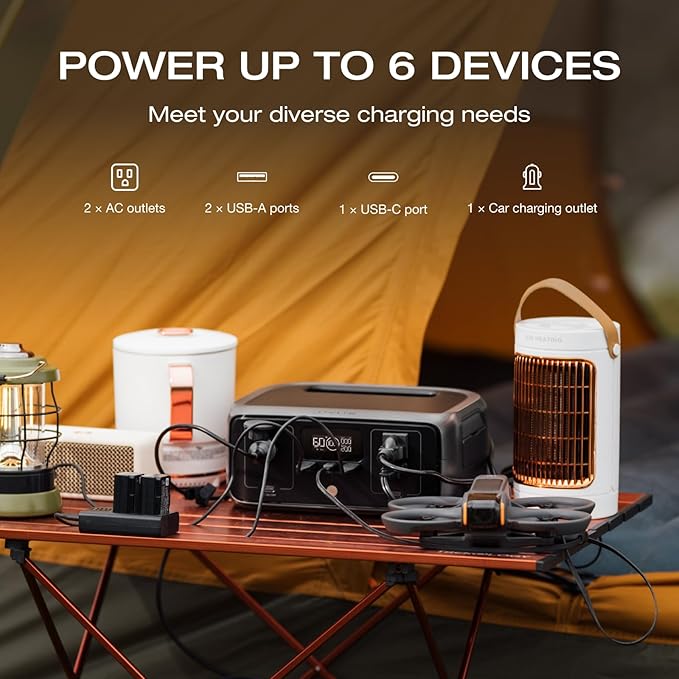 EF ECOFLOW Solar Generator RIVER 3 with 60W Solar Panel, 245Wh Portable Power Station LFP Battery, 300W Up to 600W AC Output, <20 MS UPS, 1Hr Fast Charging Power Station for Outdoor/RVs