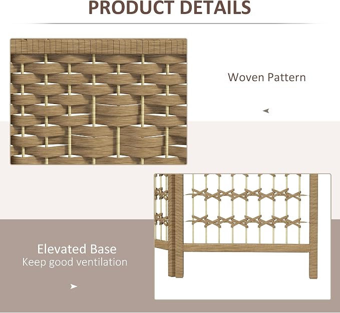 HOMCOM 4 Panel Room Divider, Folding Privacy Screen, Natural | Room Separator - Image 5