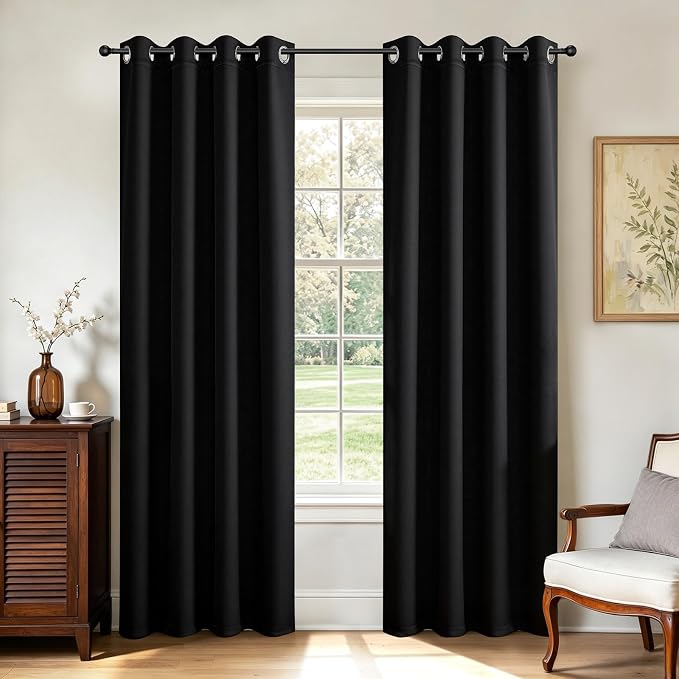 Joydeco Blackout Curtains 108 Inch Long 2 Panels Set, Room Darkening Thermal by JOYDECO