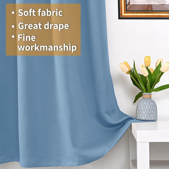 YoungsTex 100% Blackout Curtains 68 Inch Length - Image 5