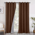 YoungsTex Dark Brown Linen Blackout Curtains 96 Inches Long by YoungsTex