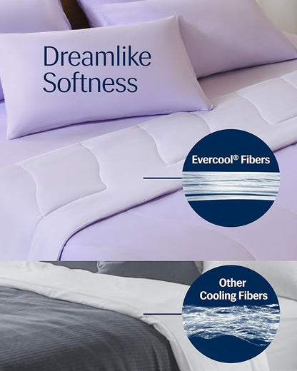 REST® Evercool® Cooling Comforter, King/Cali King, Blanket for Hot Sleepers, All Season Bedding to Keep Cool for Night Sweats, Breathable Lightweight Blanket, 106x90 Inches, Lavender Breeze