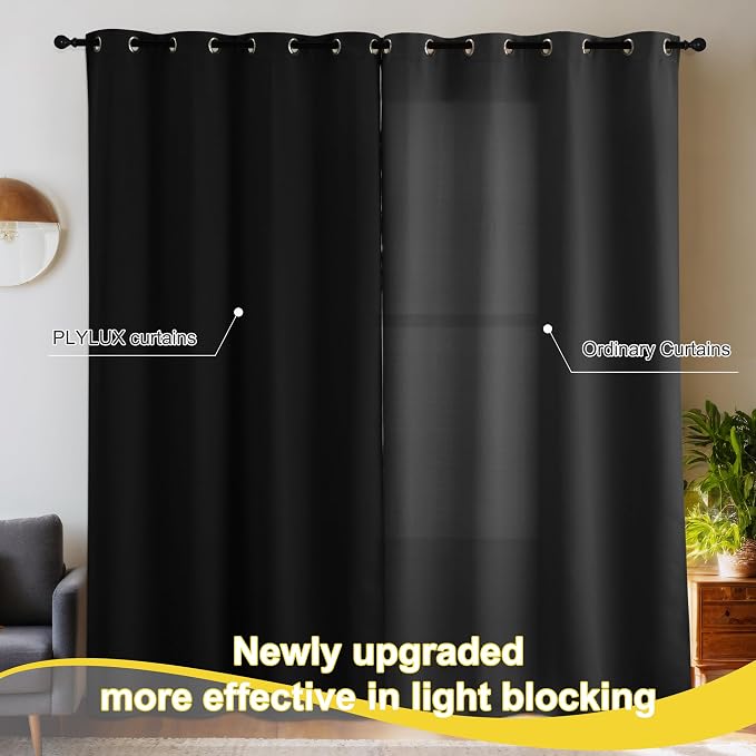 NICETOWN 100% Blackout Window Curtains 72 inches Long 2 Panels Set, Thermal - Image 7
