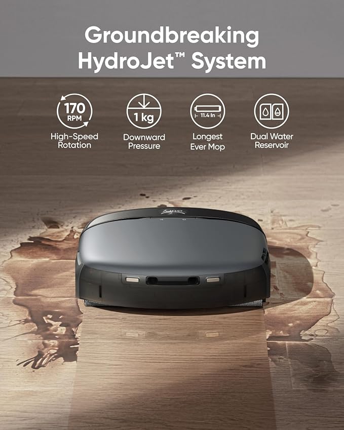 eufy S1 with All-in-One Station, HydroJet System with Roller Mop, Robot Vacuum and Mop Combo, Incredible Suction, Obstacle Avoidance, Multi-Level Mapping, Mop Auto-Retraction, Perfect for Pet Hair