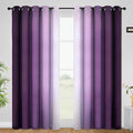 COSVIYA Grommet Room Darkening Ombre Purple Curtains W62xL84 inch | Purple and by COSVIYA