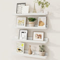 Fun Memories Picture Ledge Shelf, Solid Pine Wood Floating Shelves Set of 4 by FunMemories