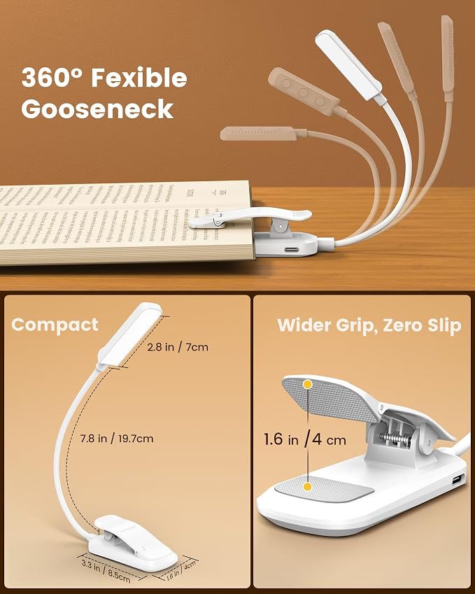 Glocusent 13 LED Book Lights for Reading at Night, Gifts for Book Lovers | - Image 6