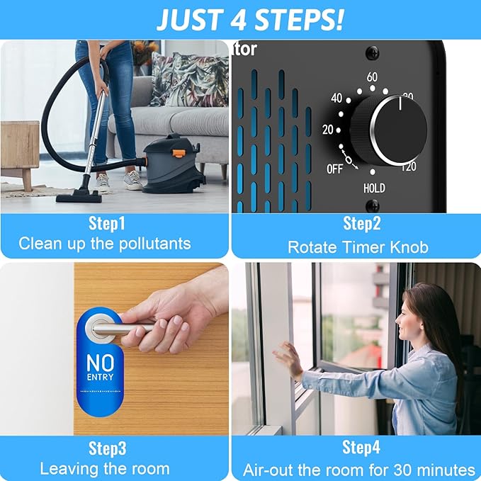 Ozone Generator 128,000mg/h, Commercial Ozone Machine Odor Removal, High Capacity Ozone Machine, Home Ozone Generator for Car, Home, Smoke, Pet, etc (Black) - by TTDMK