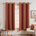 KOUFALL Burnt Orange Grommet Top Curtains by KOUFALL