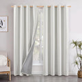 YoungsTex Ivory Linen Blackout Curtains 84 Inch Length by YoungsTex