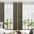 KOUFALL Taupe Grommet Insulated Thermal Room Darkening Blackout Curtains by KOUFALL