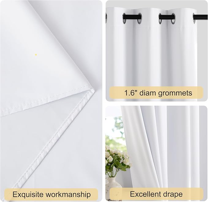 NICETOWN 100% Blackout Window Curtain Panels 63 inch Length - Image 5