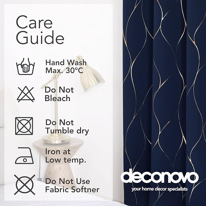 Deconovo Curtains for Living Room, Pattern Blackout Curtains 108 Inch Long | - Image 9