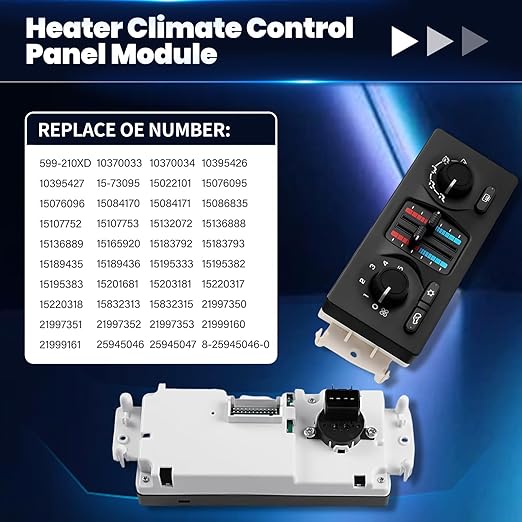 599-210XD Climate Control Module - Compatible with 2003-2009 Chevy Silverado/Avalanche/Suburban/Tahoe/Trailblazer, GMC Sierra/Yukon/Envoy, Cadillac Escalade
