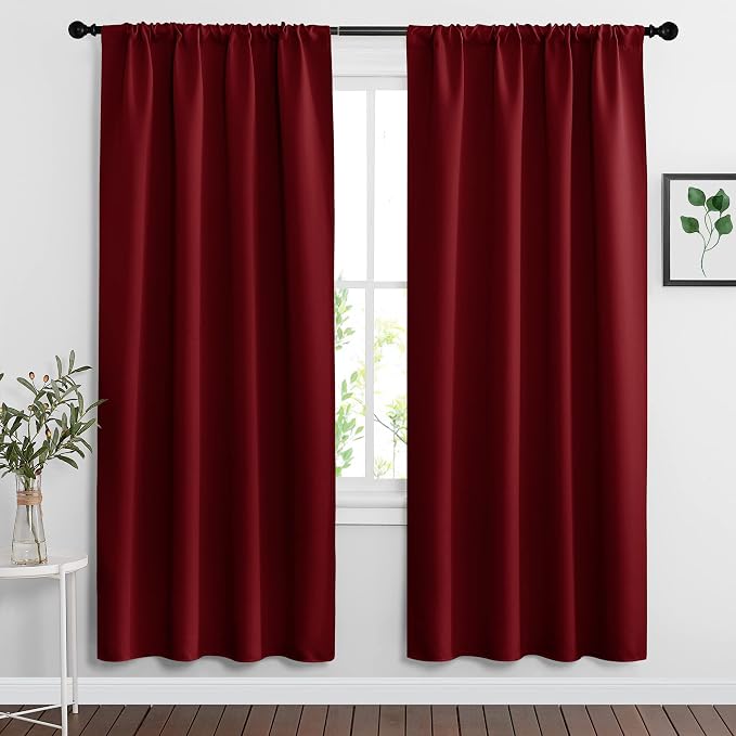 RYB HOME Blackout Curtains for Bedroom Living Room Nursery 63 inches Long | by RYBHOME