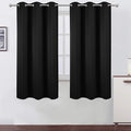 Black Blackout Curtains 34 x 63 Inch Length/Set of 2 Curtain Panels/Thermal by Lemomo