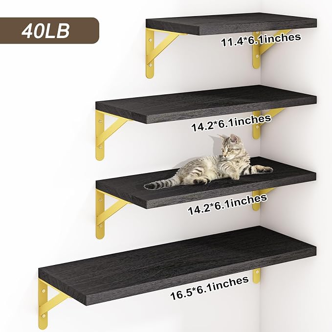 YGEOMER 4 Different Sizes Floating Shelves - Image 5