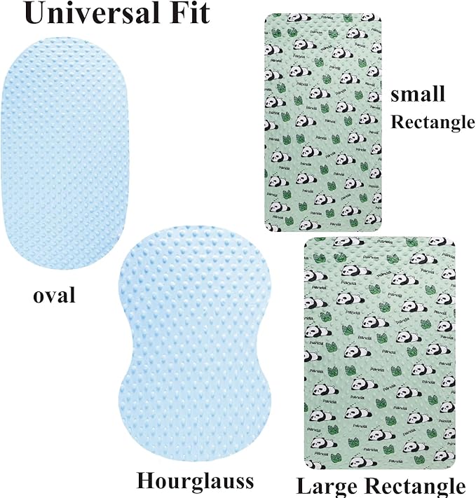 Dot Bassinet Sheet Set 2 Pack Stretch Fitted Bedside Sleeper Bassinet Sheets Sheets,Ultra Soft, for Baby Girls and Boys Light Blue, Panda