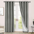 Macochico 100% Blackout Curtains Insulted Window Panels for Bedroom Living Room Dining Room Luxury Chenille Curtains Classic Home Decor Rock Grey Curtains with Tieback 52" Wx72 L Grommet 1 Panel