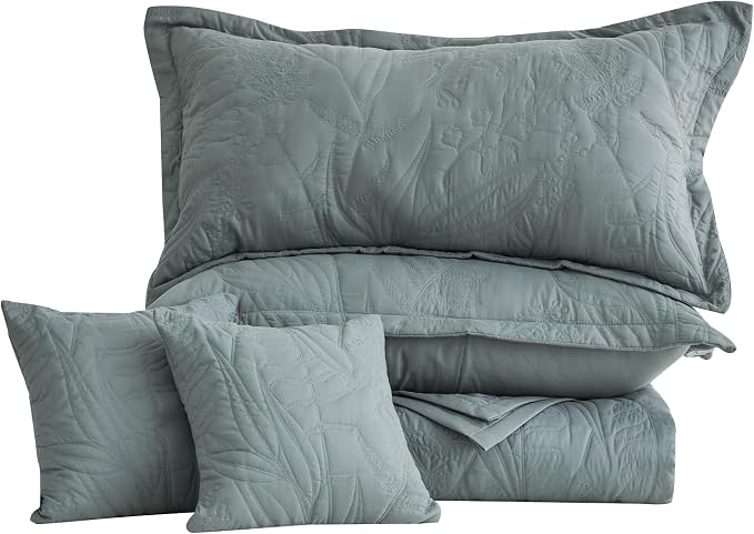 HZ & HY Oversized King Bedspreads 128x120, 5-Piece Quilt Set, Lightweight - Image 9