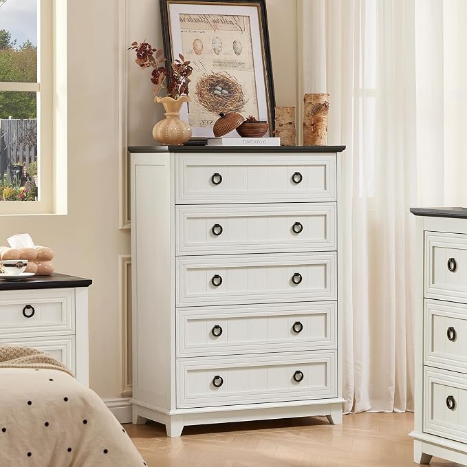 Joaxswe Farmhouse 5 Drawer Dresser - Image 4
