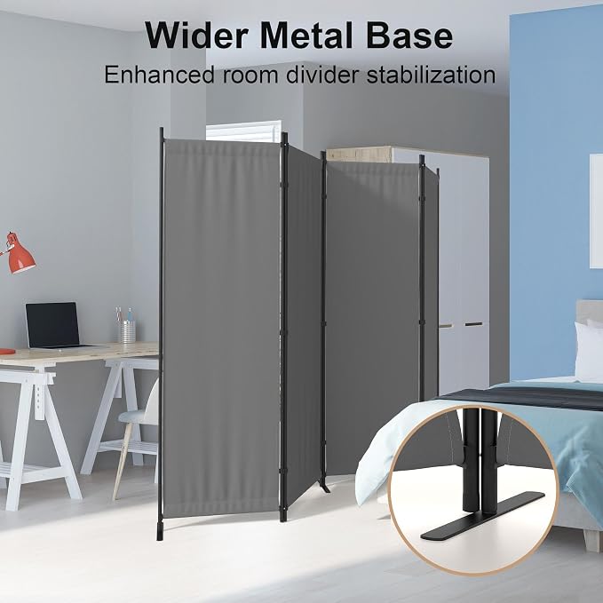 Privacy Screen Room Divider as Dressing Screen 4 Panel Wall Room Divider - Image 6