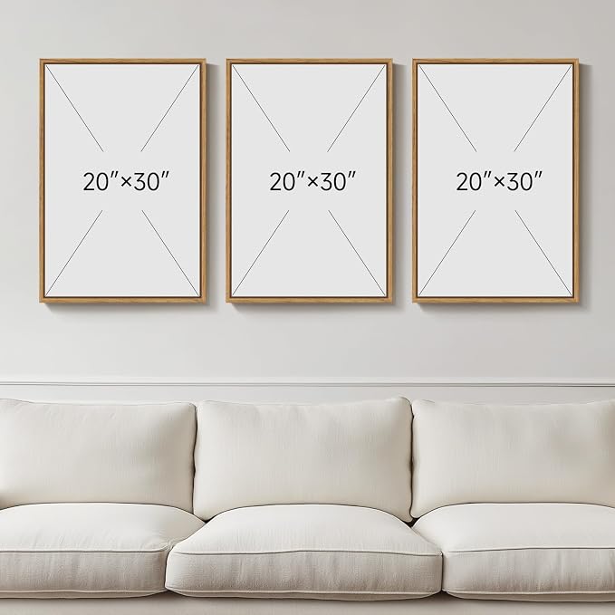 Large Framed Abstract Wall Art, 20x30 In | Neutral artwork, Modern canvas prints - Image 3