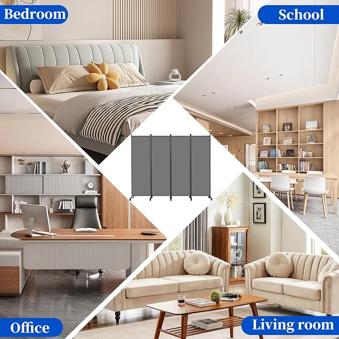 Room Divider 6FT 4 Panel Folding Privacy Screen - Image 7